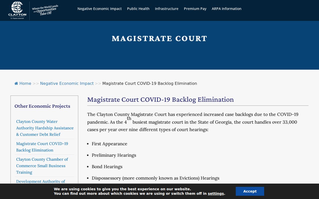 Clayton County civil court docket Magistrate Court route