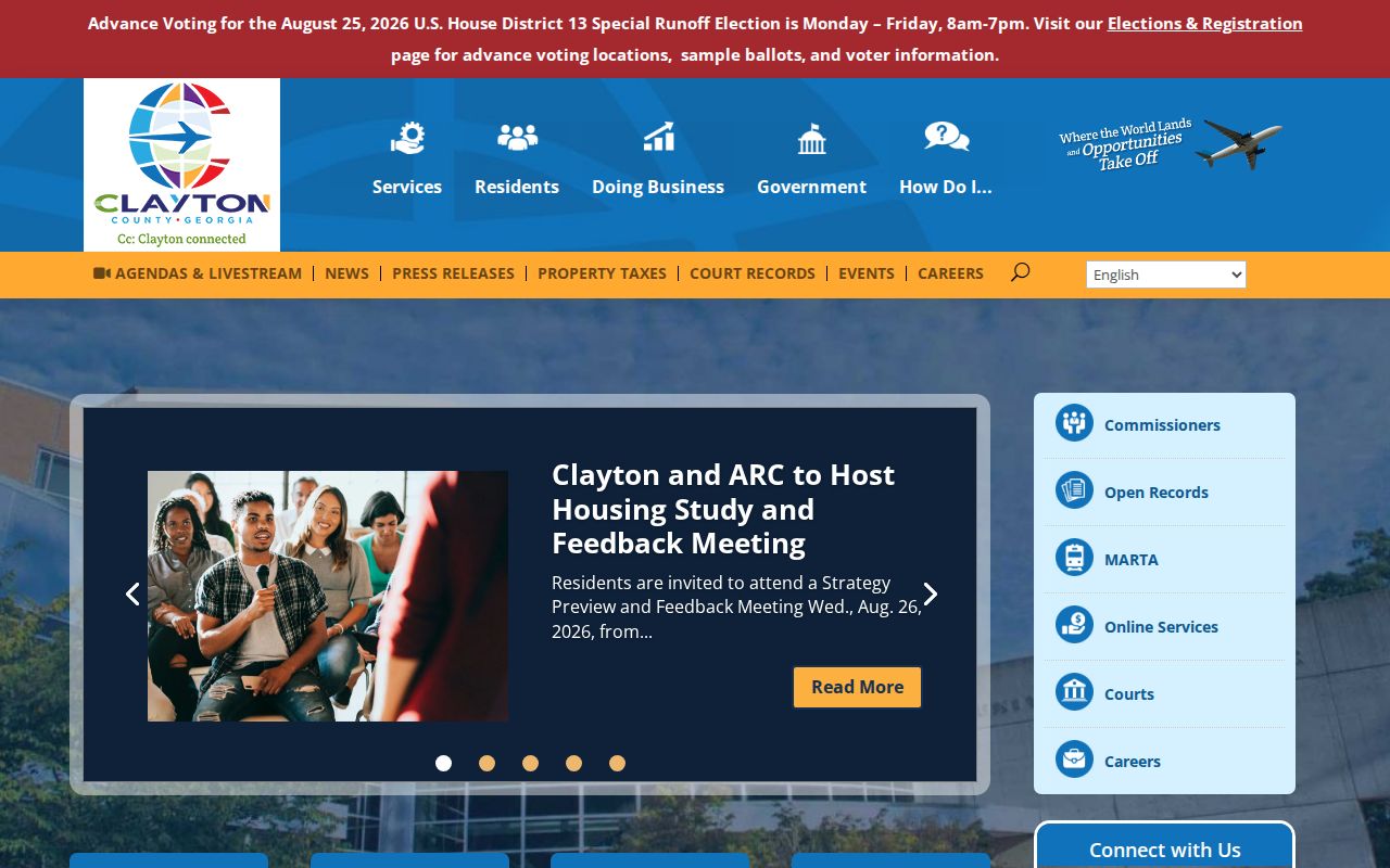 Clayton County court docket official government homepage context