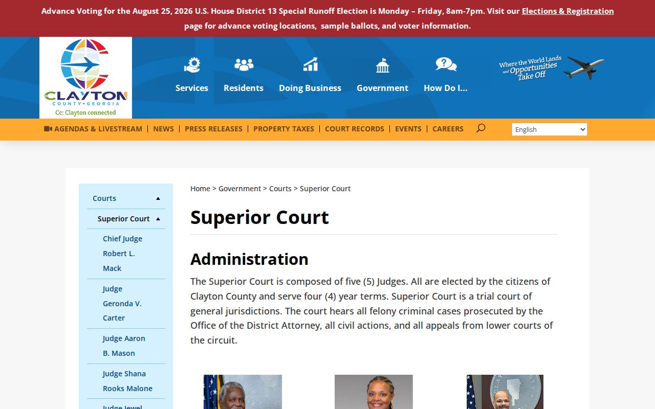 Clayton County court docket Superior Court information